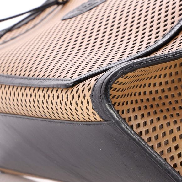 Fendi Runaway Shopper Tote Perforated Leather Large Brown - Picture 6 of 7